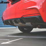 2012-2018 BMW 3 Series F30 F31 M Sport Rear Bumper Diffuser Lip Single Side Dual Exhaust Gloss Black PP
