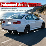 2012-2018 BMW 3 Series F30 F31 M Sport Rear Bumper Diffuser Lip Dual Side Single Exhaust Carbon Fiber Print PP