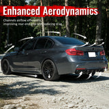 2012-2018 BMW 3 Series F30 F31 M Sport Rear Bumper Diffuser Lip Dual Side Single Exhaust Gloss Black PP