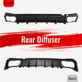 2019-2026 BMW X5 G05 M Sport Rear Diffuser Lip W/ LED Brake Light Gloss Black PP