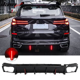 2019-2026 BMW X5 G05 M Sport Rear Diffuser Lip W/ LED Brake Light Gloss Black PP