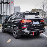 2019-2026 BMW X5 G05 M Sport Rear Diffuser Lip W/ LED Brake Light Gloss Black PP