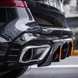 2019-2026 BMW X5 G05 M Sport Rear Diffuser Lip W/ LED Brake Light Gloss Black PP