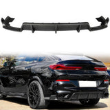 2020-2023 Bmw G06 X6 Ikon Style Gloss Black Rear Bumper Diffuser-pp