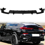 2020-2023 Bmw G06 X6 Ikon Style Gloss Black Rear Bumper Diffuser-pp
