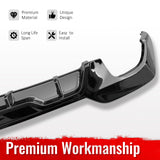 2019-2022 BMW Pre LCI G20 3 Series Rear Bumper Diffuser Lip M340 Style Square Tips Gloss Black