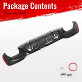 2017-2023 BMW 5 Series G30 M Sport IKON Style Gloss Black Rear Diffuser Carbon Fiber Print Fin w/ LED Lights