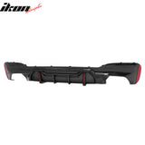 2017-2023 BMW 5 Series G30 M Sport IKON Style Gloss Black Rear Diffuser Carbon Fiber Print Fin w/ LED Lights