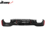 2017-2023 BMW 5 Series G30 M Sport IKON Style Gloss Black PP Rear Bumper Diffuser w/ LED Lights