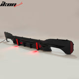 2017-2023 BMW 5 Series G30 M Sport IKON Style Gloss Black PP Rear Bumper Diffuser w/ LED Lights