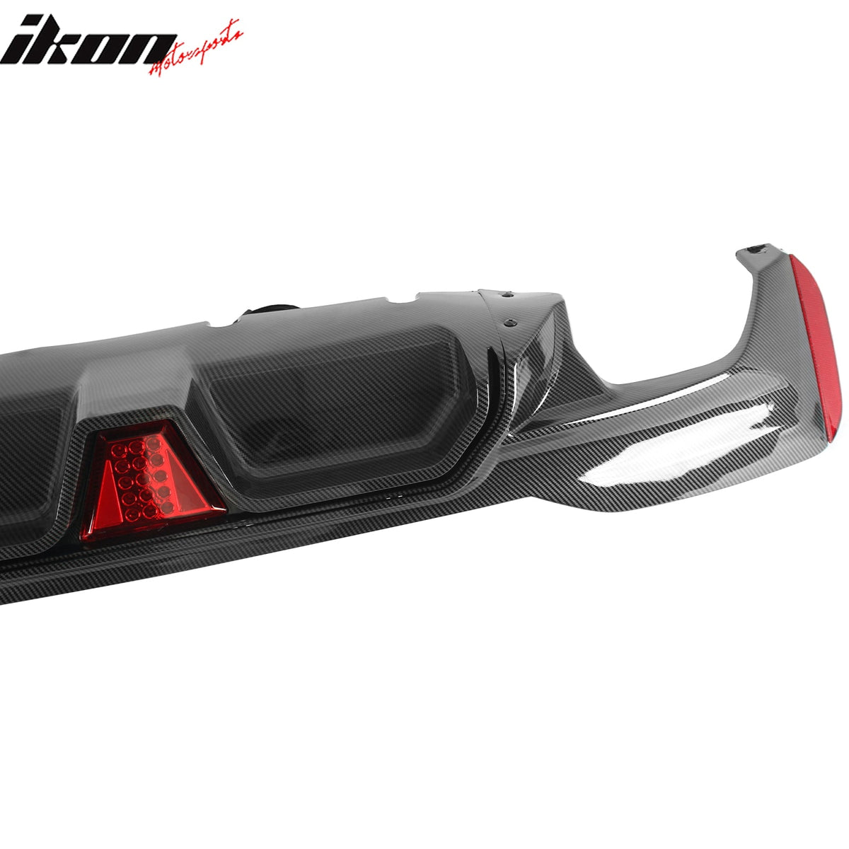 2017-2023 BMW G30 G31 G38 5 Series F90 M5 CS Style Rear Bumper Diffuser w/ LED Light Carbon Fiber Print PP