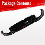 2017-2023 BMW G30 G31 G38 5 Series F90 M5 CS Style Rear Bumper Diffuser w/ LED Light Gloss Black PP