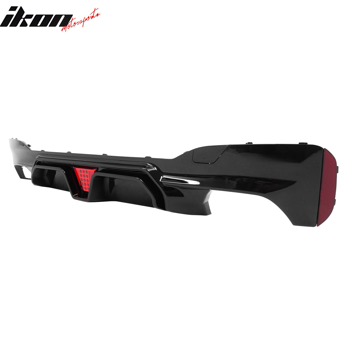 2017-2020 BMW G30 5 Series CS Style Rear Diffuser w/ LED Silver Quad Tips