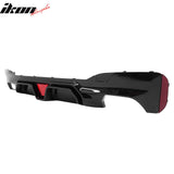 2017-2020 BMW G30 5 Series CS Style Rear Diffuser w/ LED Silver Quad Tips