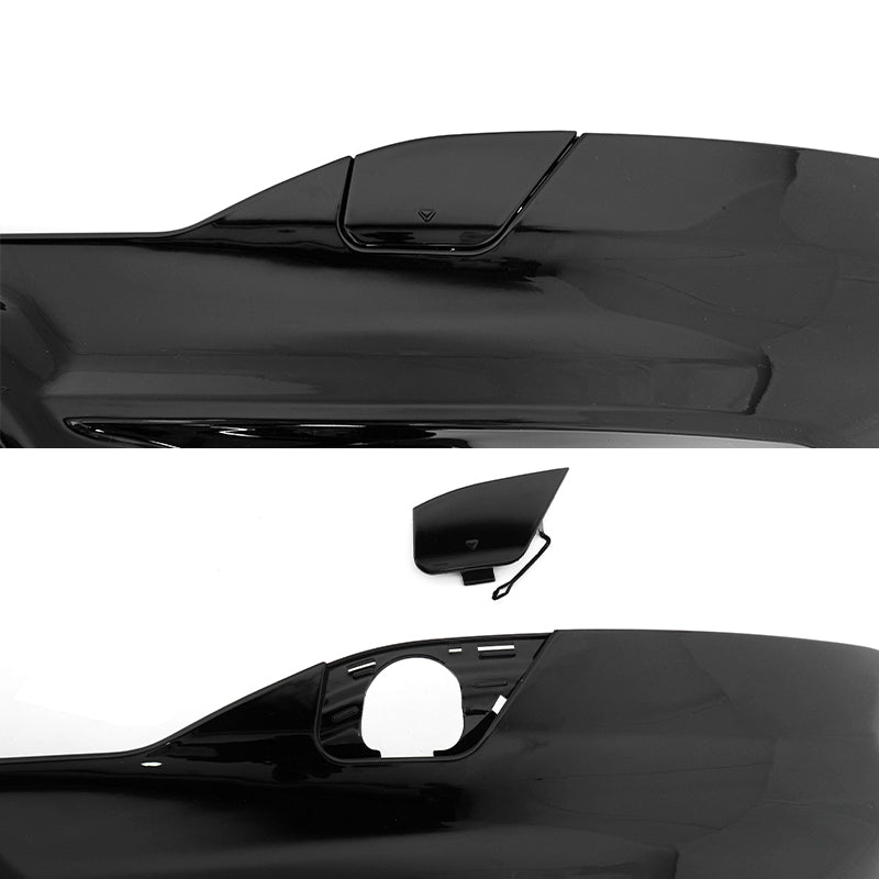 2017-2023 BMW G30 Rear Diffuser M5 MP Style Gloss Black& CF Print Fin