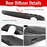 2015-2023 Chrysler 300 C Style Rear Diffuser Bumper W/ Round Tip Carbon Fiber Print PP