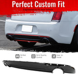 2015-2023 Chrysler 300 C Style Rear Diffuser Bumper W/ Round Tip Gloss Black PP