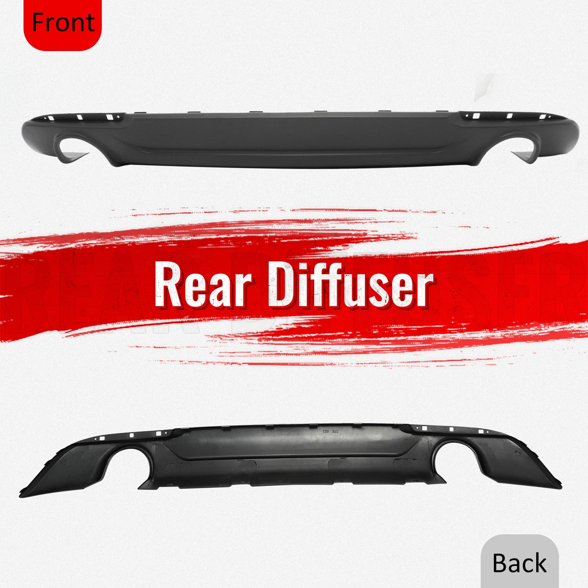 2015-2023 Chrysler 300 C Style Rear Diffuser Bumper W/ Round Tip Matte Black PP