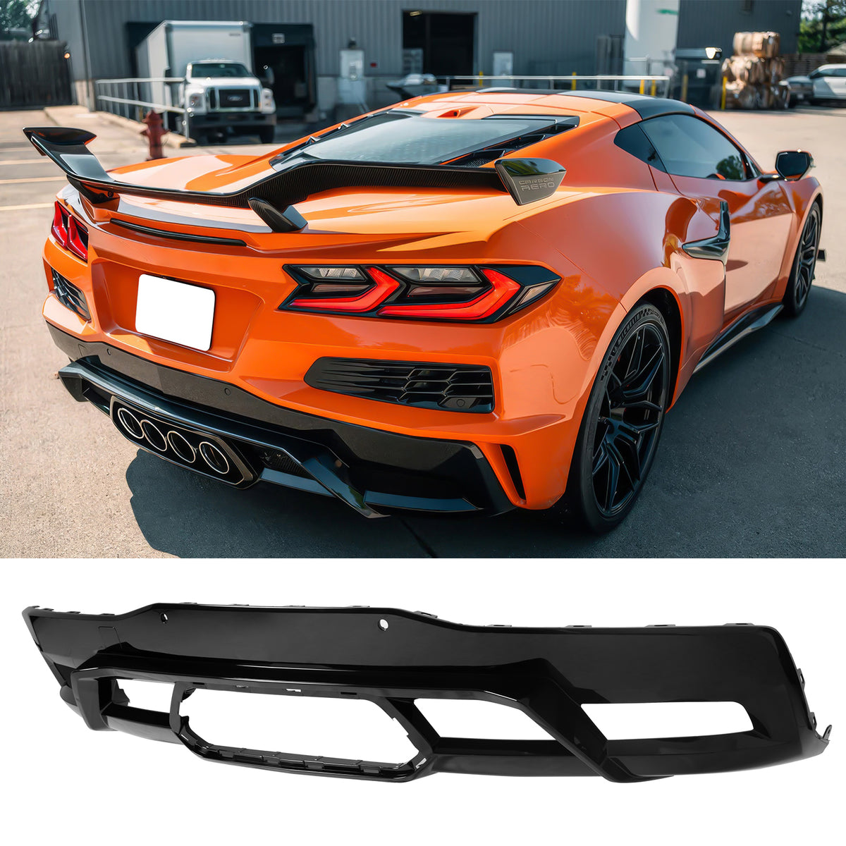 Rear Diffuser Lip for Chevy Corvette C8 Z06 ZR1 2023-2026 Pearl Black PP