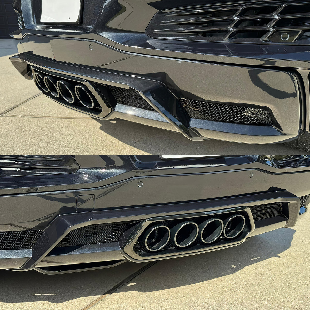 2023-2026 Chevy Corvette C8 OE Style Rear Grilles Exhaust Bezel Iron