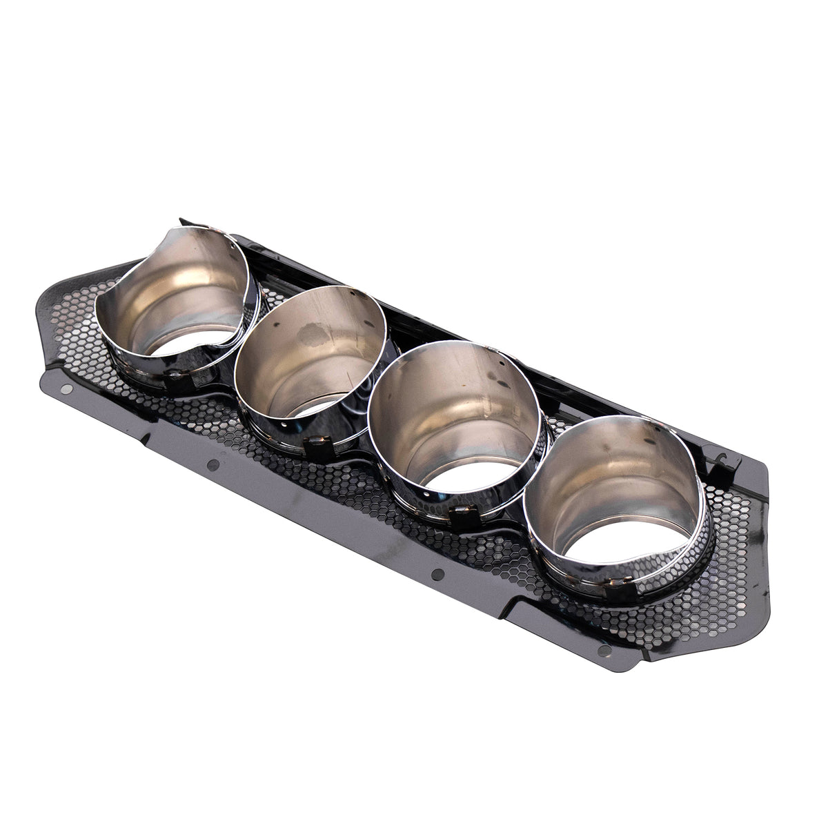 2023-2026 Chevy Corvette C8 OE Style Silver Exhaust Tips Grilles Iron