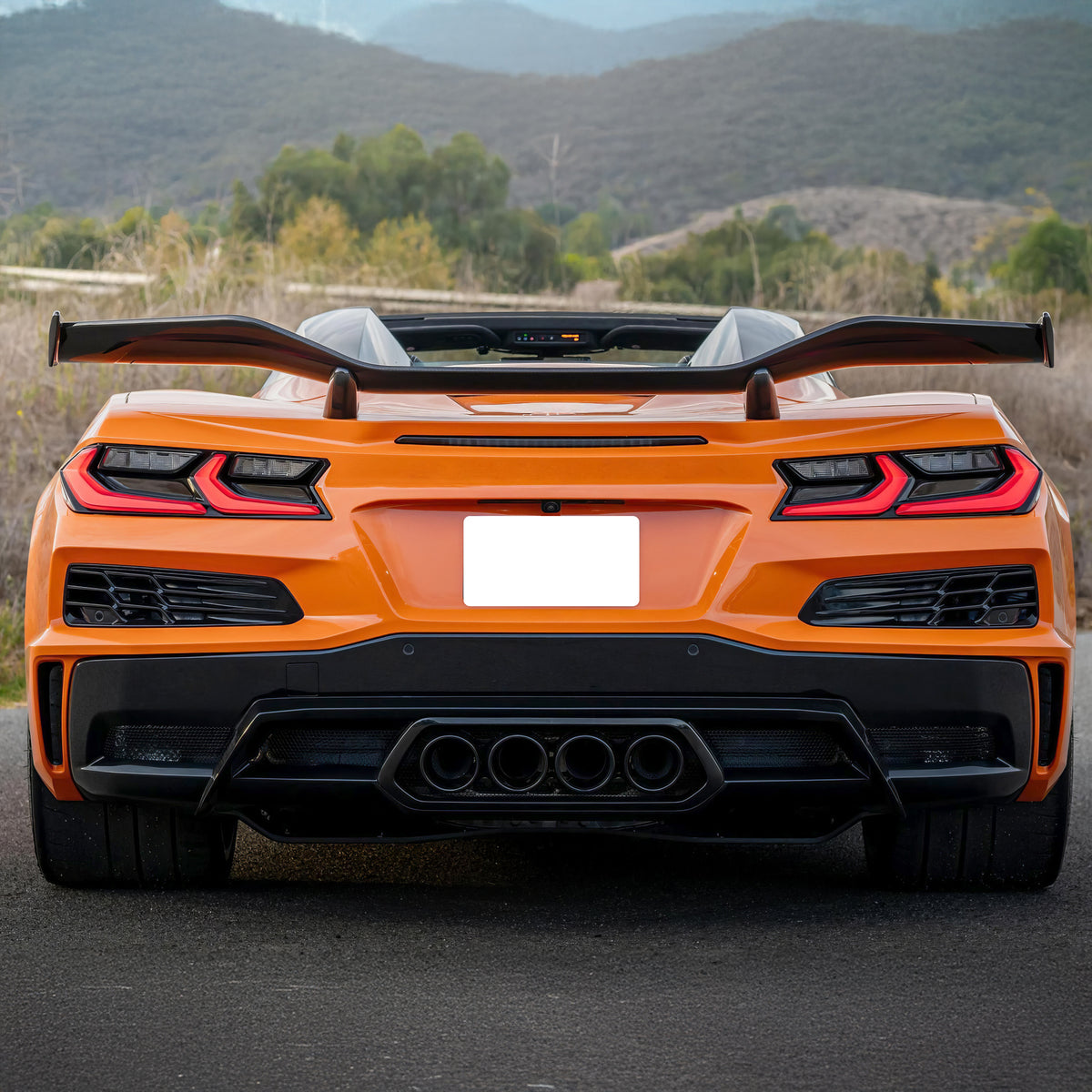 2023-2026 Chevy Corvette C8 OE Style Black Exhaust Tips Grilles Iron