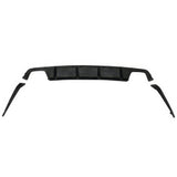 2011-2014 Dodge Charger 4 Fin Unpainted Black Rear Bumper Diffuser PU