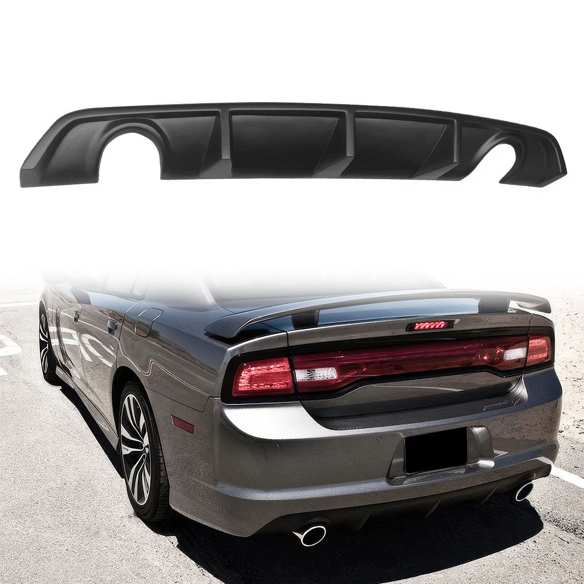 2012-2014 Dodge Charger SRT8 Rear Diffuser OEM Style Unpaint PP