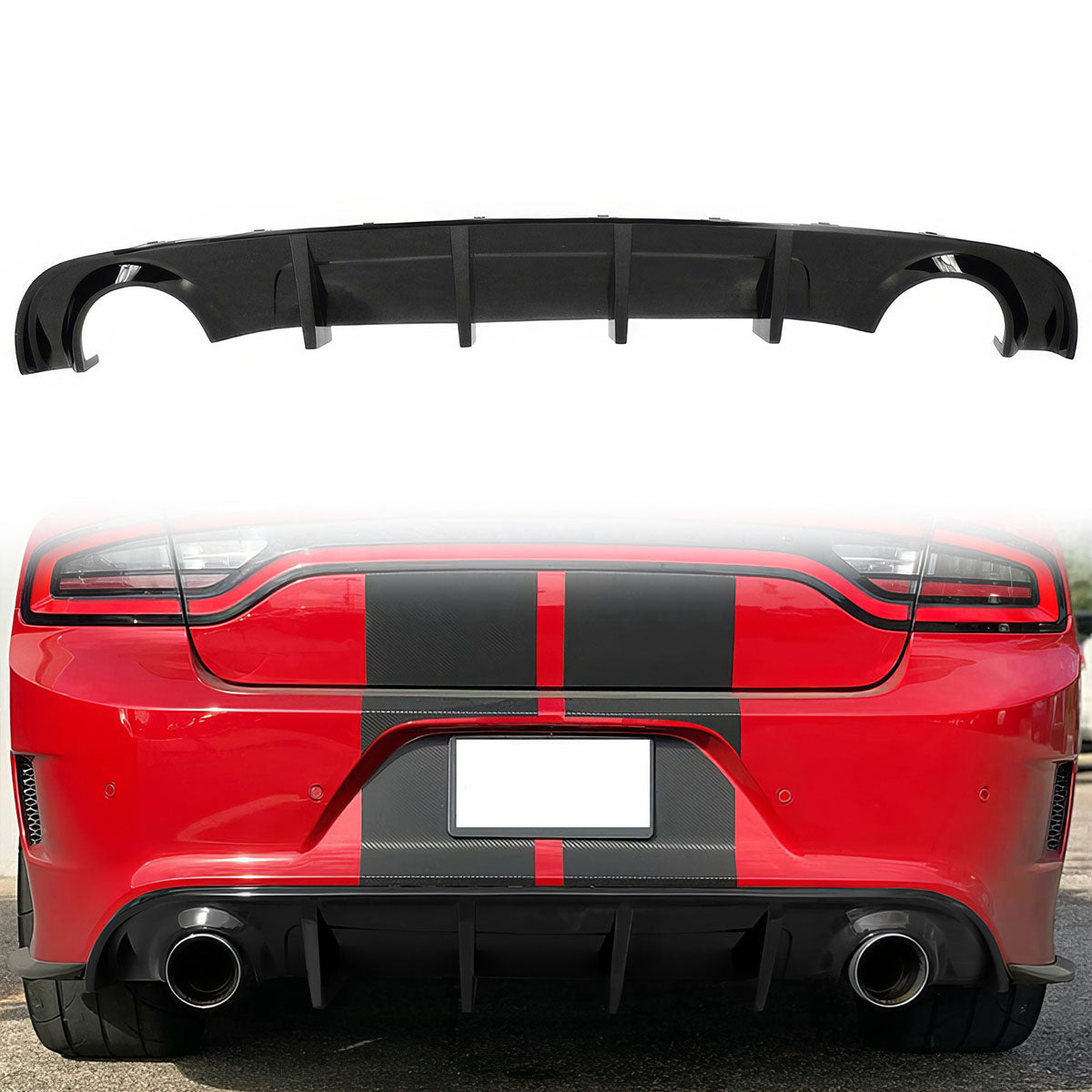 Rear Diffuser Splitter for 2015-2024 Dodge Charger Base SXT  PP