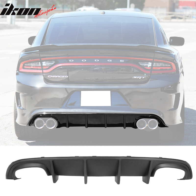 2015-2023 Dodge Charger Rear Bumper Quad Exhaust Rear Lip Diffuser PP
