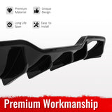 2014-2019 Ford Fiesta ST & ST Line Rear Bumper Lip Diffuser Lower Valance Exterior Auto Parts IKON Style Painted Gloss Black ABS Plastic