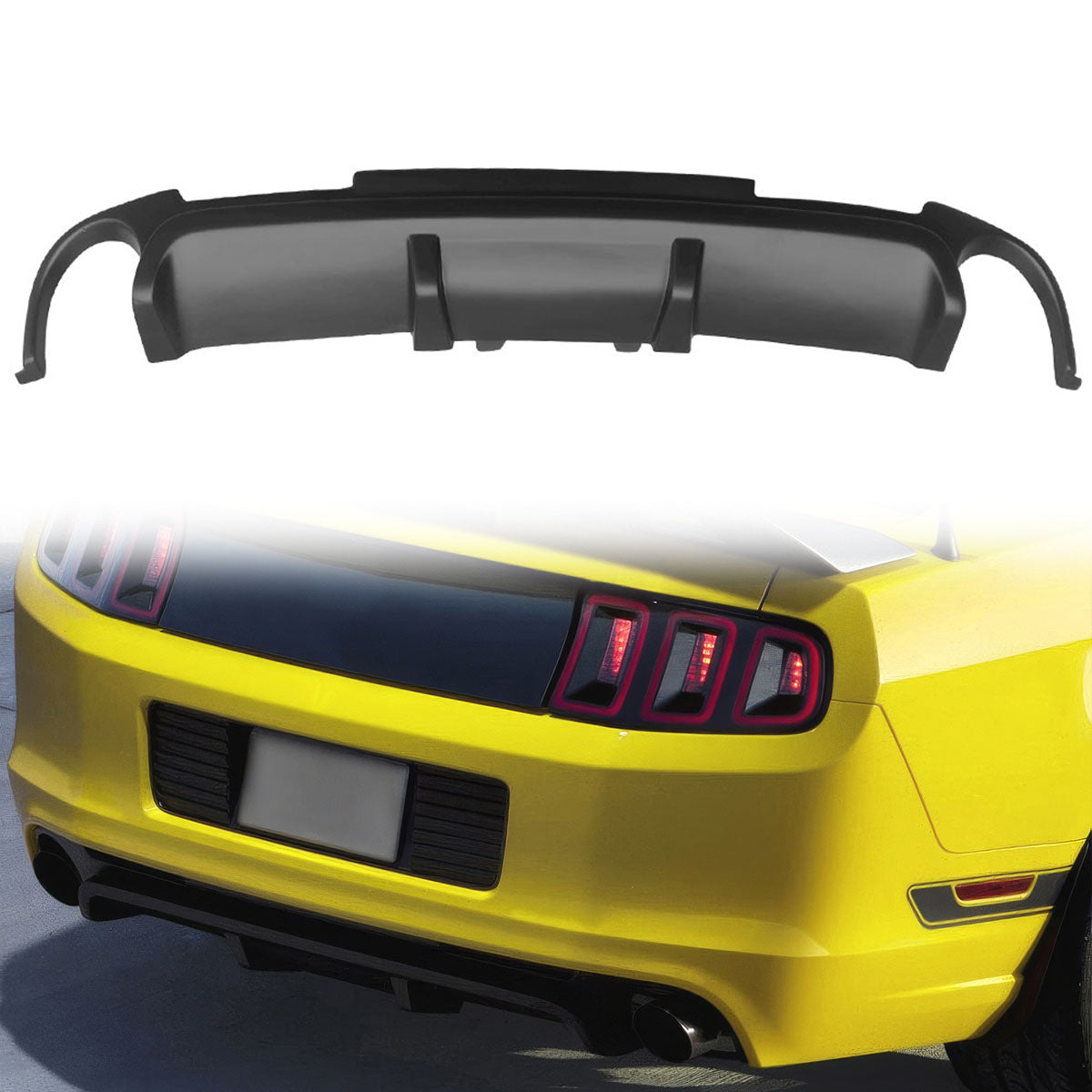 Rear Bumper Diffuser for Ford Mustang 2013-2014 V6 GT CS Boss302 Style PP
