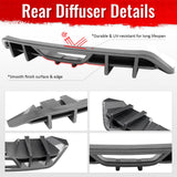 2018-2023 Ford Mustang Ecoboost & Ecoboost Premium Rear Bumper Lip Diffuser Lower Valance Exterior Auto Parts IKON Style Carbon Fiber Print PP