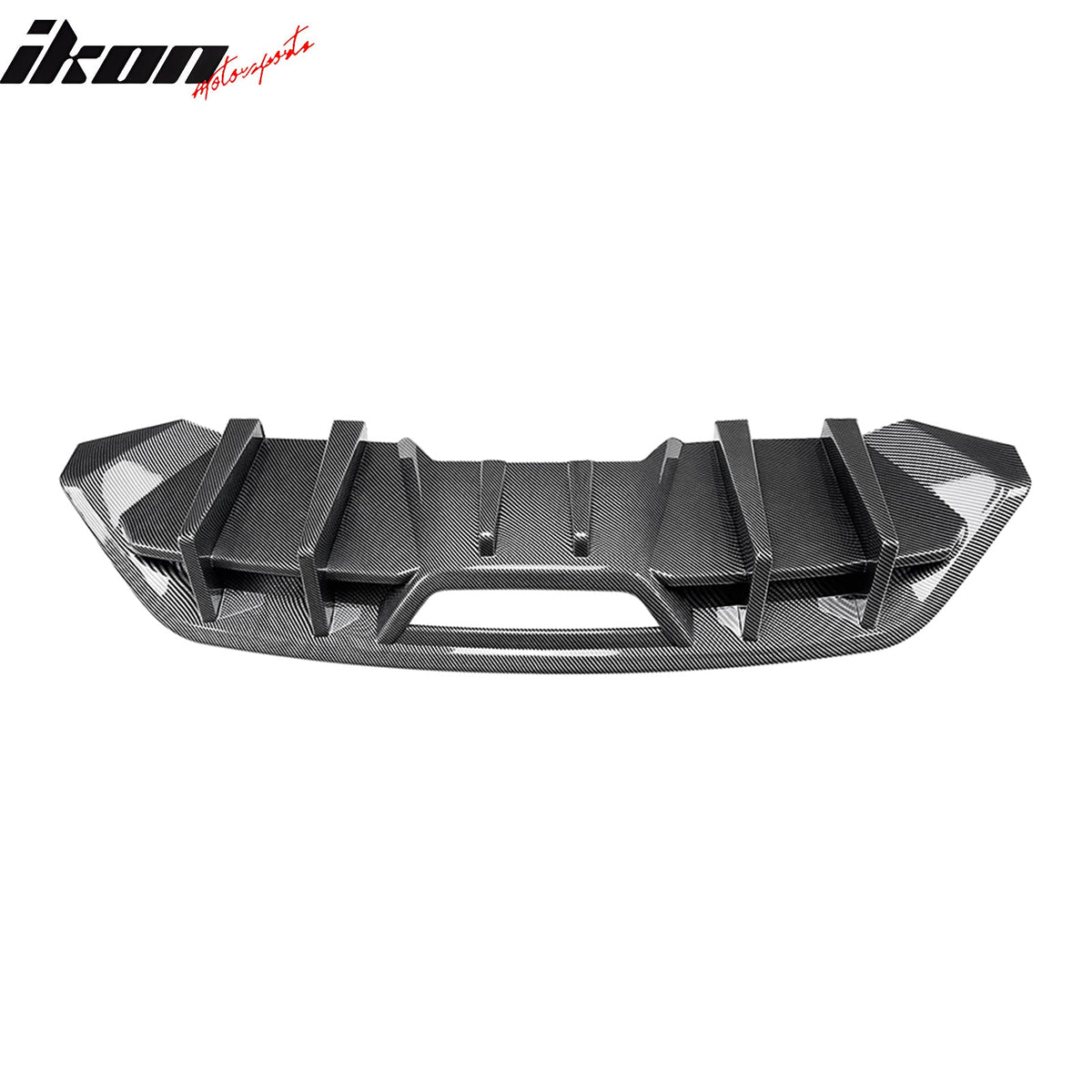 2018-2023 Ford Mustang Ecoboost & Ecoboost Premium Rear Bumper Lip Diffuser Lower Valance Exterior Auto Parts IKON Style Carbon Fiber Print PP