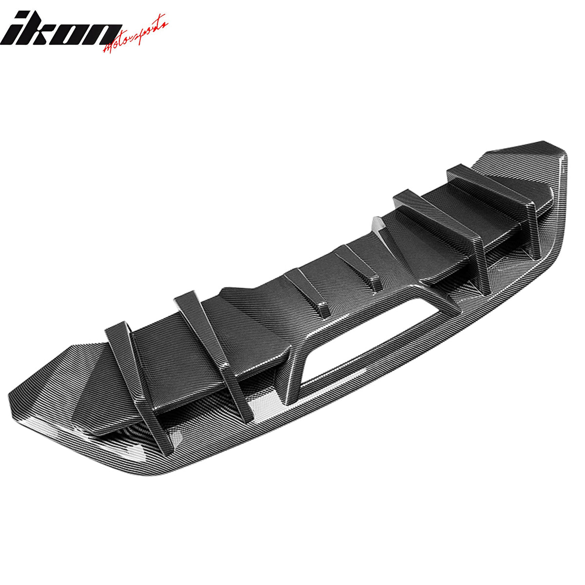 2018-2023 Ford Mustang Ecoboost & Ecoboost Premium Rear Bumper Lip Diffuser Lower Valance Exterior Auto Parts IKON Style Carbon Fiber Print PP
