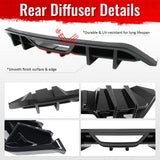 2018-2023 Ford Mustang Ecoboost & Ecoboost Premium Rear Bumper Lip Diffuser Lower Valance Exterior Auto Parts IKON Style Gloss Black PP Polypropylene