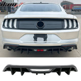 2018-2023 Ford Mustang Ecoboost & Ecoboost Premium Rear Bumper Lip Diffuser Lower Valance Exterior Auto Parts IKON Style Gloss Black PP Polypropylene