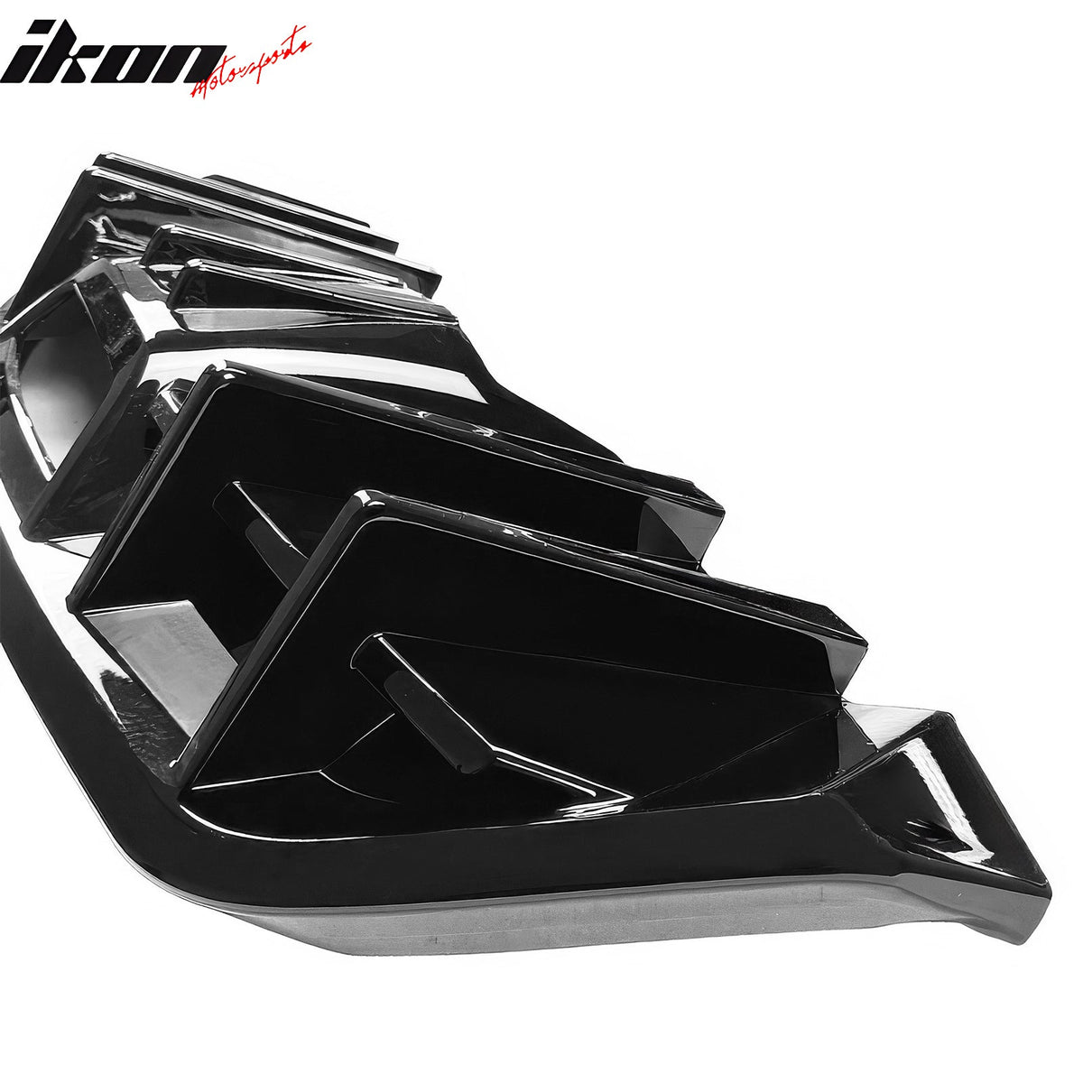 2018-2023 Ford Mustang Ecoboost & Ecoboost Premium Rear Bumper Lip Diffuser Lower Valance Exterior Auto Parts IKON Style Gloss Black PP Polypropylene