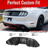 2018-2023 Ford Mustang Ecoboost & Ecoboost Premium Rear Bumper Lip Diffuser Lower Valance Exterior Auto Parts IKON Style Matte Black PP Polypropylene