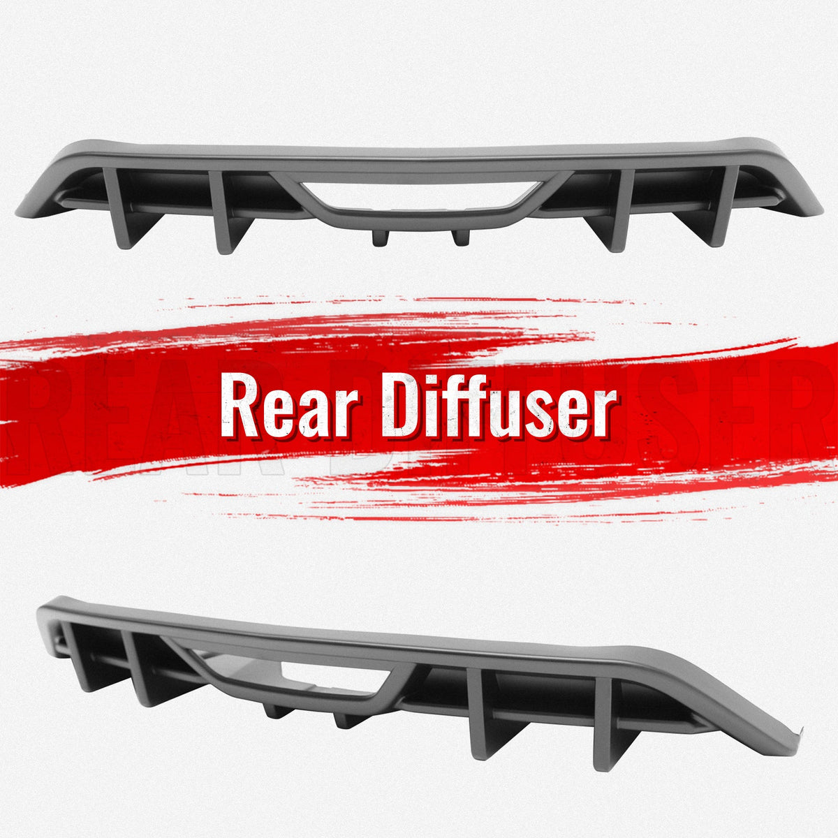 2018-2023 Ford Mustang Ecoboost & Ecoboost Premium Rear Bumper Lip Diffuser Lower Valance Exterior Auto Parts IKON Style Matte Black PP Polypropylene