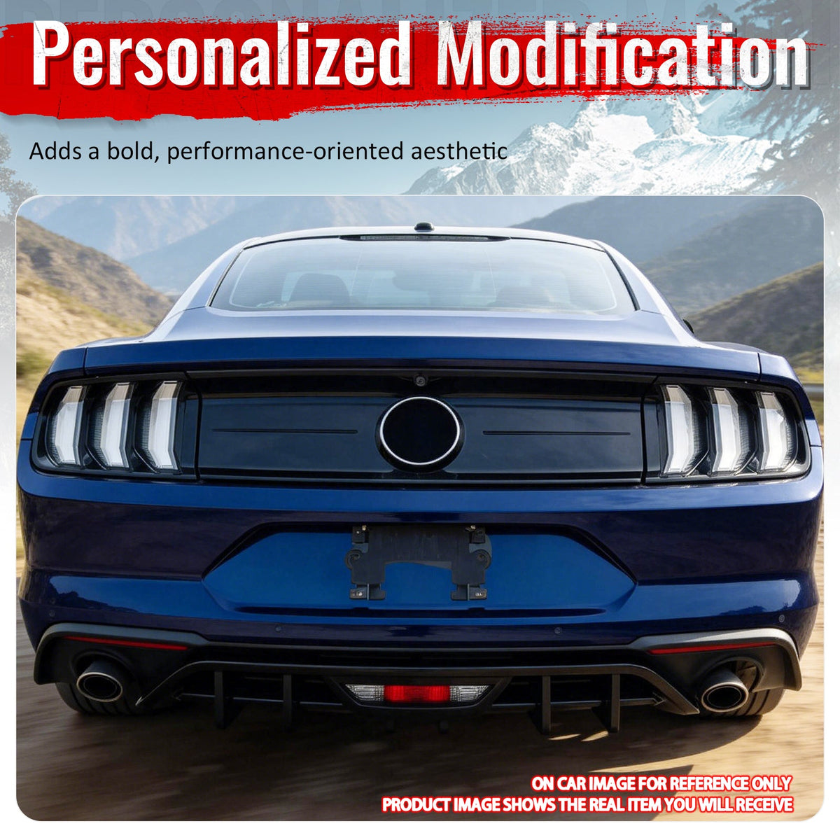 2018-2023 Ford Mustang Ecoboost & Ecoboost Premium Rear Bumper Lip Diffuser Lower Valance Exterior Auto Parts IKON Style Matte Black PP Polypropylene