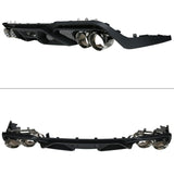 2018-2024 Ford Mustang GT500 Style Unpainted Rear Bumper Diffuser PP