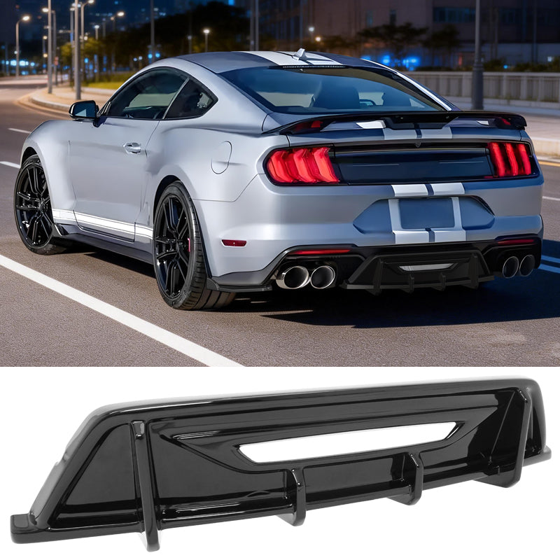 2024-2026 Ford Mustang Ecoboost GT IKON Rear Diffuser Gloss Black ABS