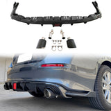 2022-2024 Civic EX/Touring/Si Sedan Gloss Rear Diffuser W/LED+Dual Tip