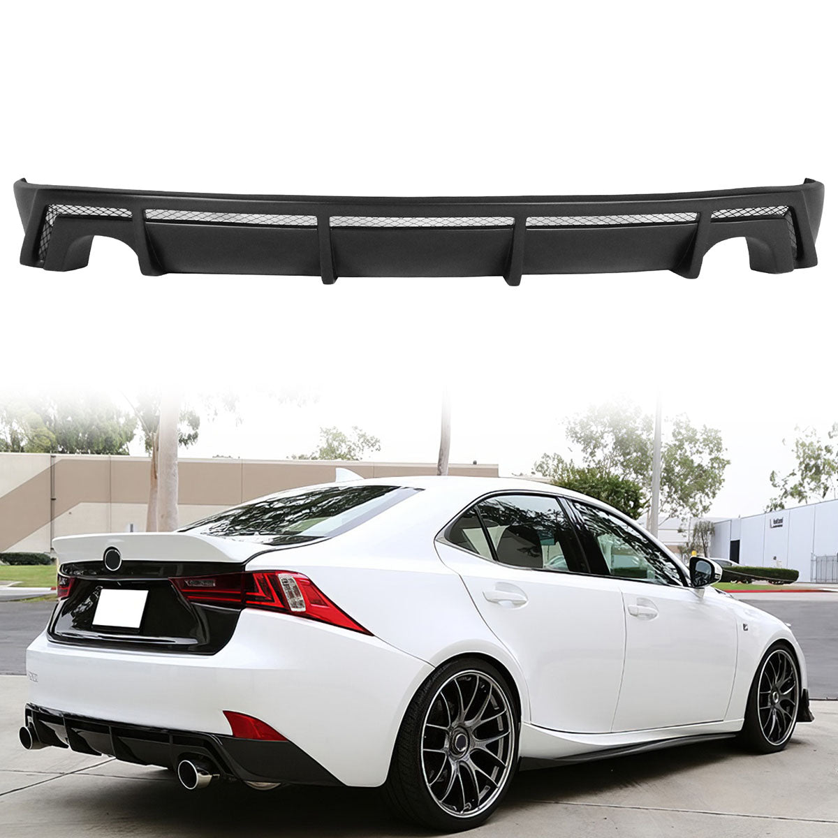 2014-2016 Lexus IS F Sport Unpainted Black Rear Bumper Diffuser PP