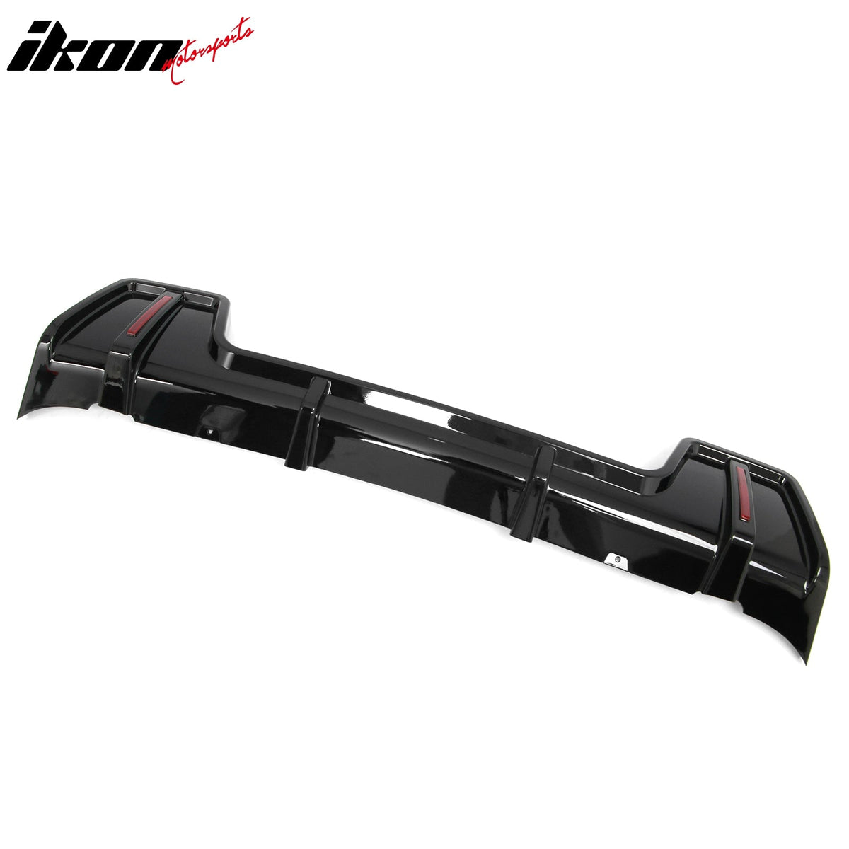 2020-2026 Land Rover Defender 90/110/130 Rear Bumper Lip with LED Brake Light IKON Style PP Gloss Black Rear Lower Spoiler Valance Splitter 1PC