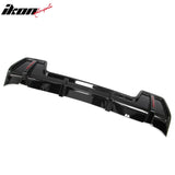 2020-2026 Land Rover Defender 90/110/130 Rear Bumper Lip with LED Brake Light IKON Style PP Gloss Black Rear Lower Spoiler Valance Splitter 1PC