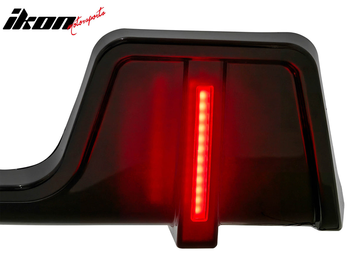2020-2026 Land Rover Defender 90/110/130 Rear Bumper Lip with LED Brake Light IKON Style PP Gloss Black Rear Lower Spoiler Valance Splitter 1PC