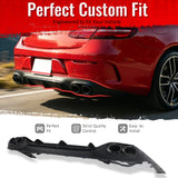 2017-2023 Benz E-Class C238 Coupe E53 Style Gloss Black Rear Diffuser PP + Exhaust Tips