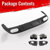 2017-2023 Benz E-Class C238 Coupe E53 Style Gloss Black Rear Diffuser PP + Exhaust Tips